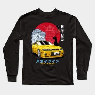 Nippon JDM Yellow Nissan Skyline GT-R R33 Long Sleeve T-Shirt